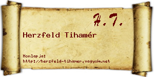 Herzfeld Tihamér névjegykártya